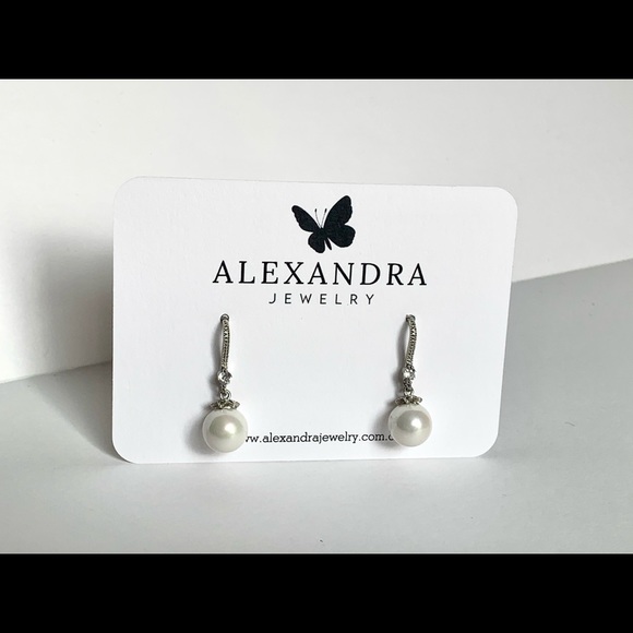Pearl Sterling Silver Drop Earring - Picture 1 of 3